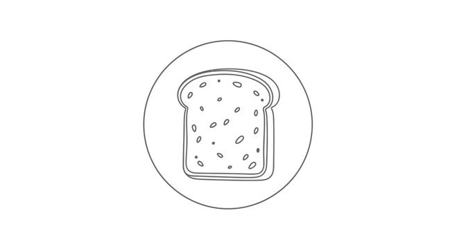 Vegan whole grain bread slice icon