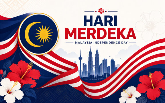 Malaysia Independence Day Background Design. Translation :  Happy Independence Day. August 31.