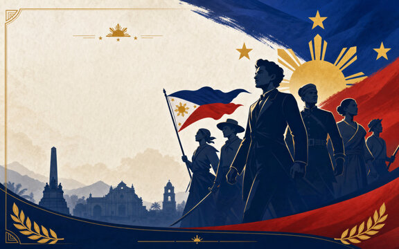Patriotic Philippines National Heroes Day banner featuring iconic hero silhouettes, national colors, and clean typography
