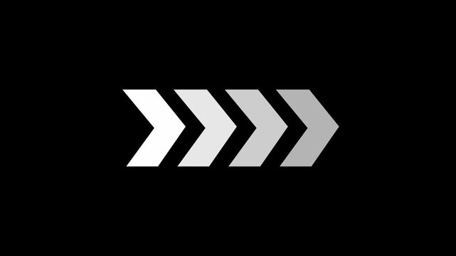 Right-directional arrow loop animation. arrows overlay video layer. arrows icon animation.