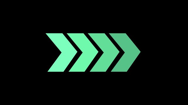 Right-directional arrow loop animation. arrows overlay video layer. arrows icon animation.