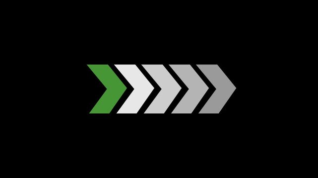 Right-directional arrow loop animation. arrows overlay video layer. arrows icon animation.