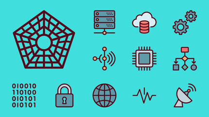 Cyber security and network technology icons set © Marcus