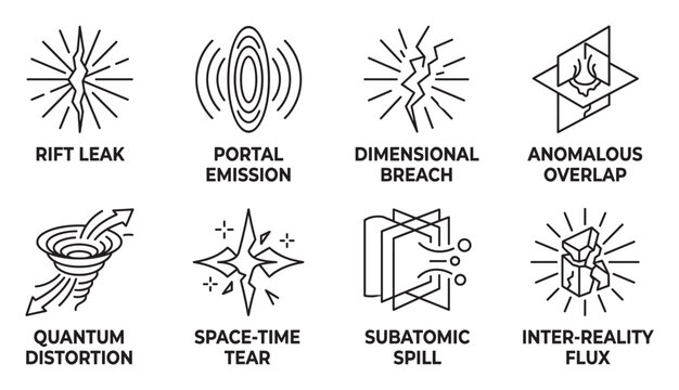 Abstract concept rift leak portal dimensional breach anomaly overlap.