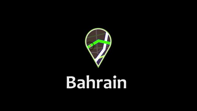 Bahrain Map Concept with Digital Location Marker and Modern Navigation Design. red arrow icon direction on the map road.