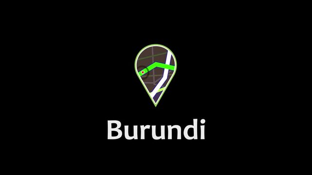 Burundi Map Concept with Digital Location Marker and Modern Navigation Design. red arrow icon direction on the map road.