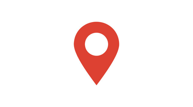 Location pin icon with red color for map navigation and gps address point design