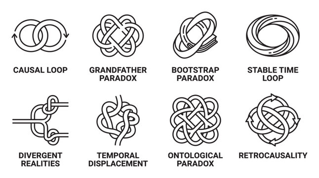 Causal loop grandfather paradox bootstrap paradox stable time loop abstract concepts.