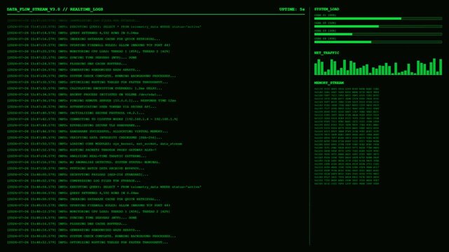 Data Center Server Monitoring Network Screen Background.