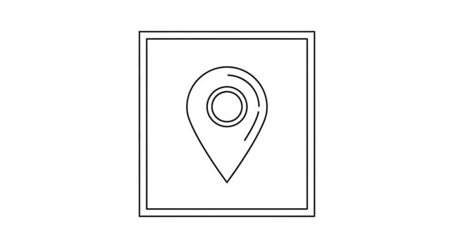 Simple Location Pin Icon - Clean Outline Map Marker Symbol
