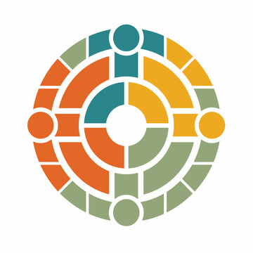 Segmented Inclusion Circle Logo Representing Diverse People Collaboration and Shared Community Values