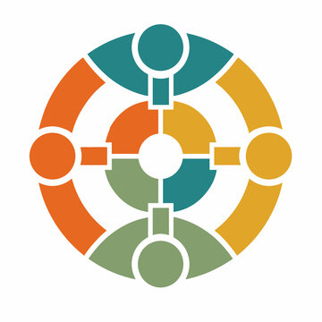 Minimal Geometric Inclusion Circle Logo Representing Diversity Unity Equality Collaboration and Community