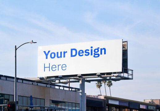 Mockup Of Customizable Billboard On Los Angeles Street
