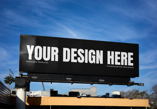 Mockup Of Customizable Billboard On Los Angeles Street