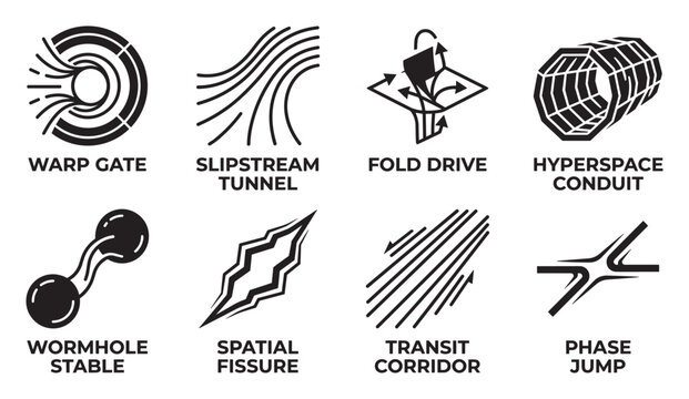 Sci fi warp gate and hyperspace conduit for interstellar travel and space exploration.