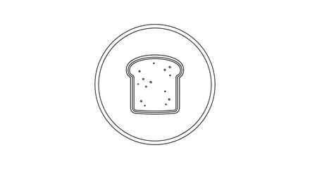 Fototapeta premium Simple Slice of Bread Icon - Minimalist Food Graphic