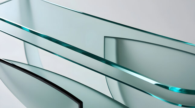 Close-up of multiple translucent glass layers creating soft depth and elegant curves
