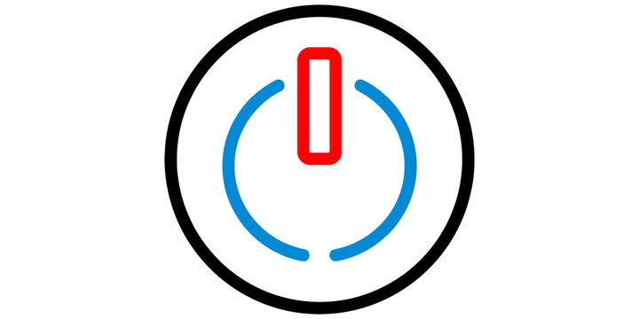 Minimalist power button symbol icon vector illustration isolated on transparent background
