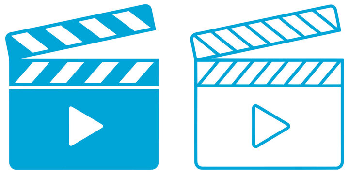 movie clapperboard video icons vector illustration isolated on transparent background