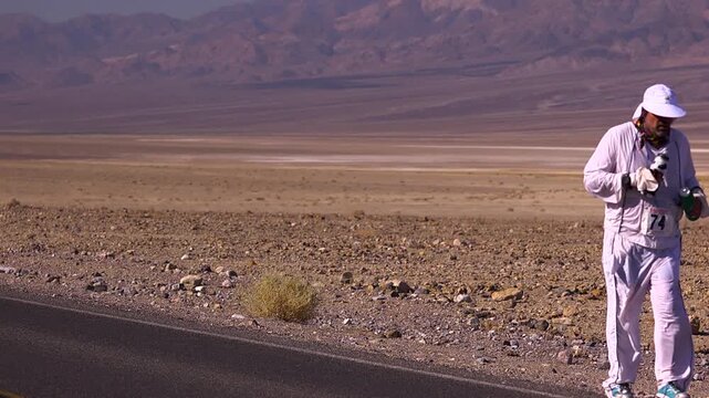 Athlete passing by during the badwater marathon