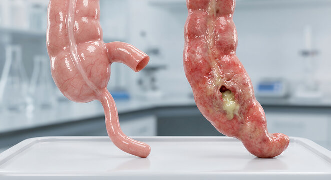 Healthy Appendix vs Ruptured Appendix 3D Medical Illustration of Perforated Appendix Anatomy
