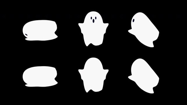Halloween sheet ghost animation with pre-drawn and blank face variations