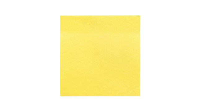 A single yellow sticky note on a white background.