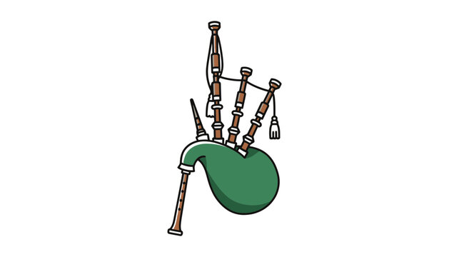 Bagpipes musical instrument flat vector icon illustration