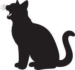  Cat meowing feline silhouette vector © Abdul
