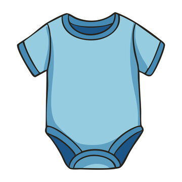 Blue Baby Bodysuit Onesie Illustration