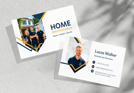 Modern Home Maintenance Business Card Template for Handyman and Home Service Professionals