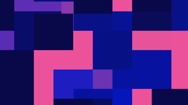 Dynamic abstract geometric shapes in motion with pink blue and dark navy colors.