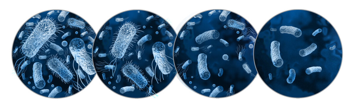 Antibiotic resistant bacteria outbreak and bacterial infection concept showing microscopic pathogens superbug strains disease spread and the growing medical health risk caused by drug resistant bacter