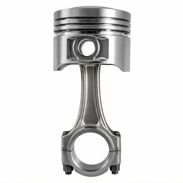 ngine Piston And Connecting Rod Isolated On White Background Automotive Part