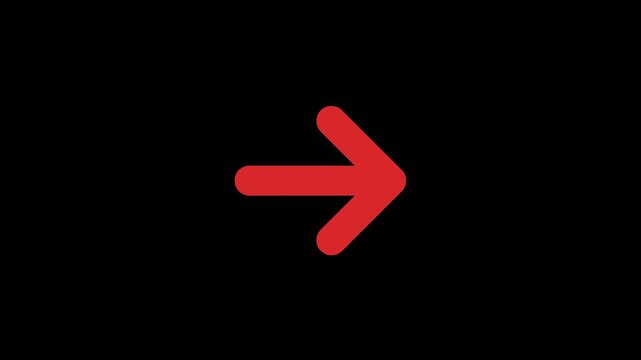 Animated Right Arrow Icon with Transparent Background Loop