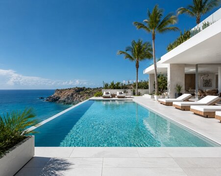 A breathtaking architectural masterpiece where contemporary luxury blends seamlessly with the pristine beauty of the Caribbean coastline.