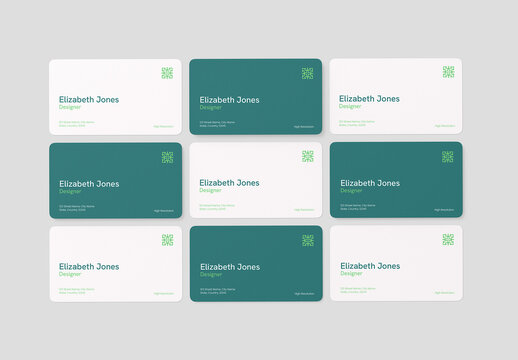 Modern Corporate Business Card Template Grid Presentation Mockup