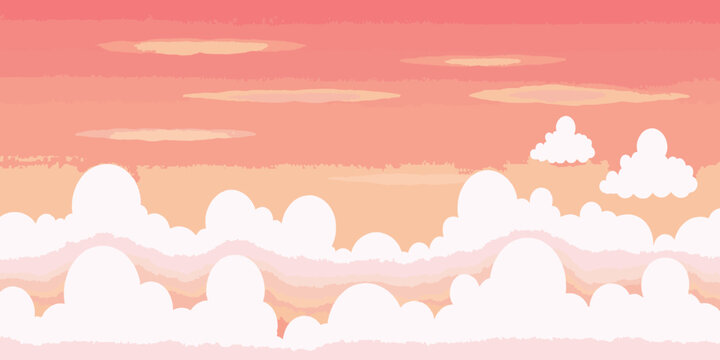 Sunset sky illustration with soft pink hues and layered clouds gradient background twilight atmosphere illustration peaceful wallpaper abstract horizontal backdrop aesthetic