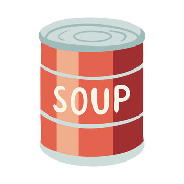 Canned Soup Food Tin Illustration