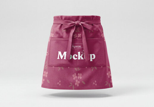 Half Waist Apron Mockup with Front Pocket