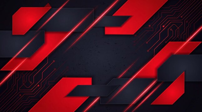 Cyber Monday modern banner background displays abstract red discount tag shapes and diagonal lines with empty campaign information space