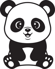 Cute cartoon panda sitting and smiling happily © Kabir 2.0