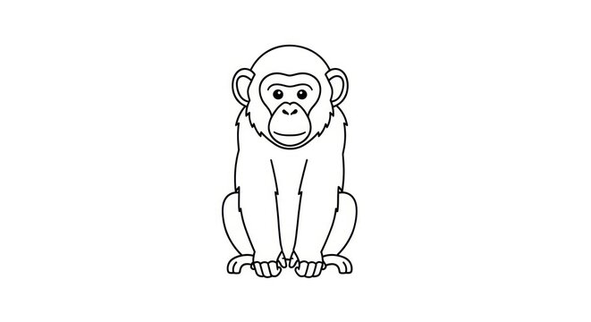A monkey sitting on the ground.