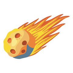 Falling Meteor Asteroid Fireball Icon © nikagraphic