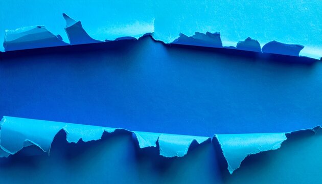 Torn Blue Paper with Jagged Edges and Dark Background