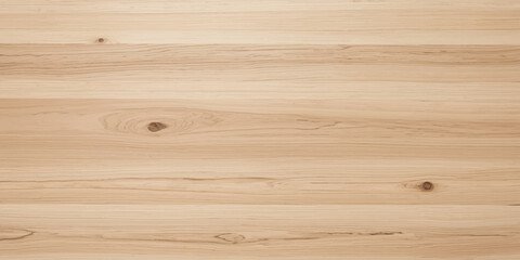 Fototapeta premium Natural Wood Grain Texture: A close-up view of a light-colored wooden surface, showcasing the organic patterns and subtle knots of the natural grain.