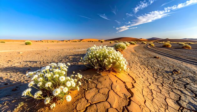 Resilient Flowers Bloom Deserts Harsh Landscape