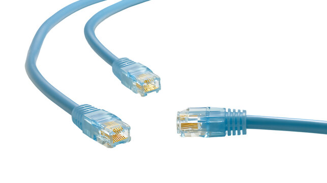 Network connection, internet, technology concept - Ethernet Network RJ45 cables isolated