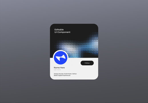 Modern Social Media User Profile Card UI Mockup