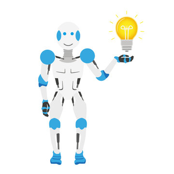 Cartoon Robot Bulb Transparent